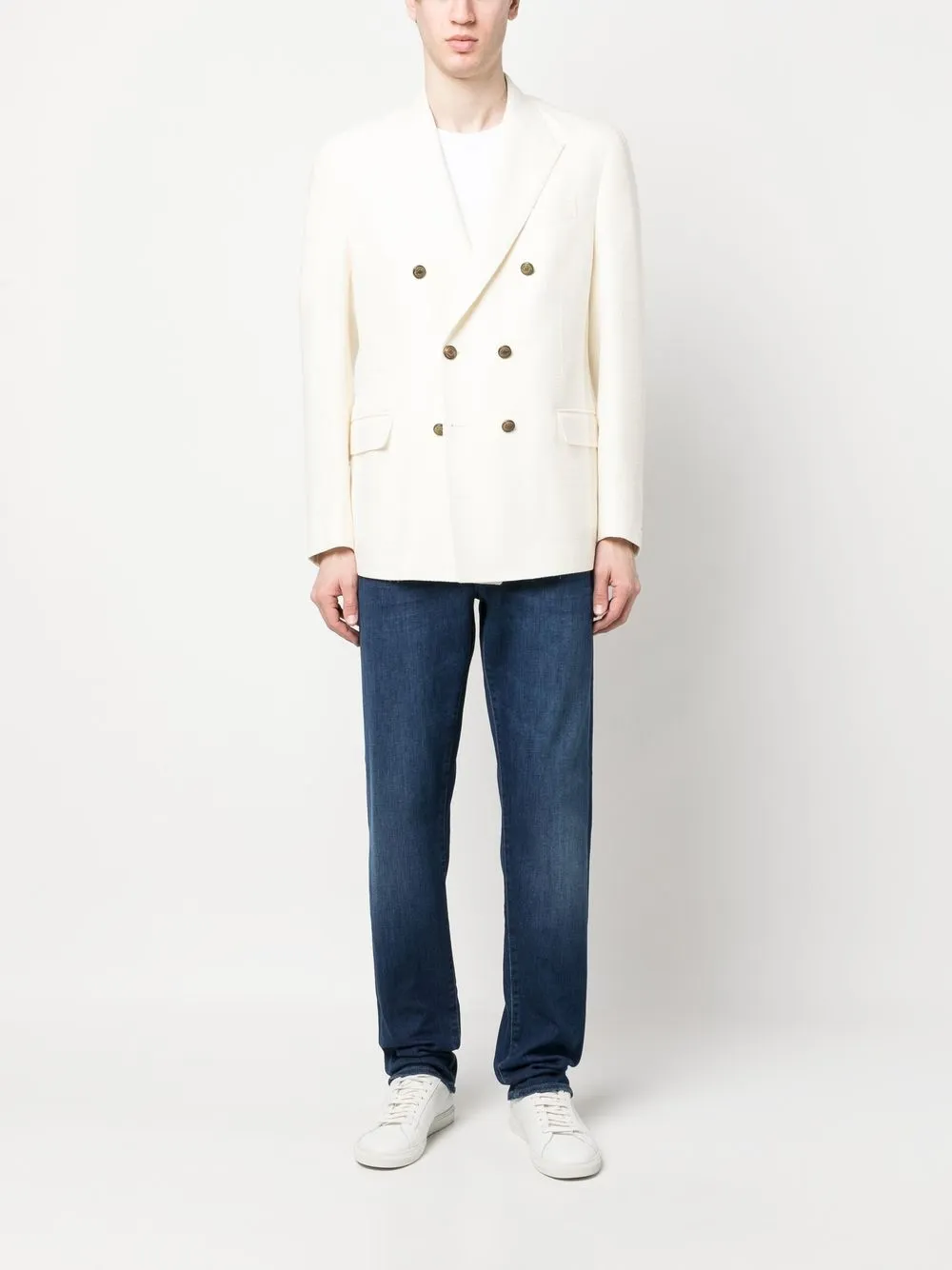 Eleventy Blazer met dubbele rij knopen - Wit