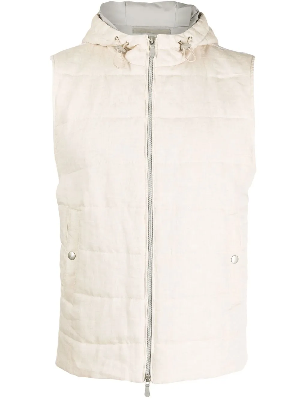 

Eleventy zip-up hooded padded gilet - Neutrals