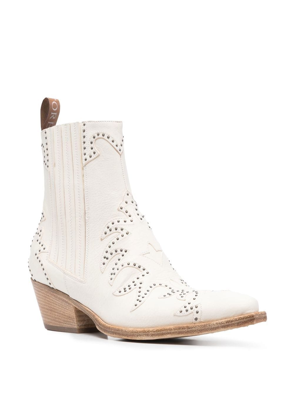 Shop Sartore Appliqué-detail Ankle Boots In Weiss