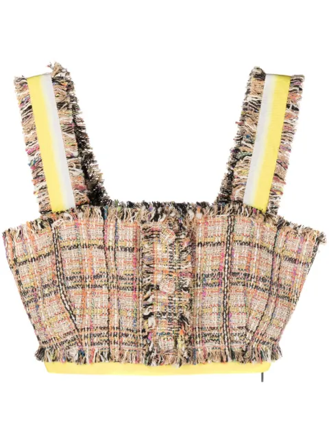 MSGM haut en tweed à coupe crop