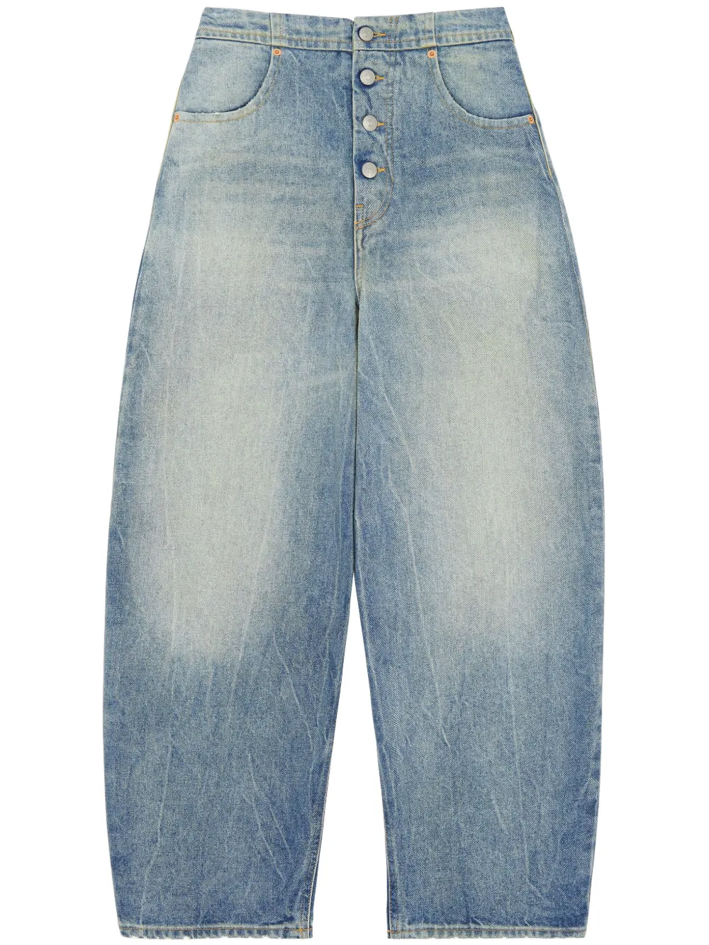 mid-rise tapered-leg jeans