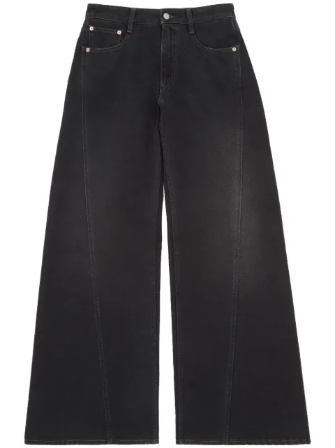MM6 Maison Margiela logo-patch wide-leg jeans
