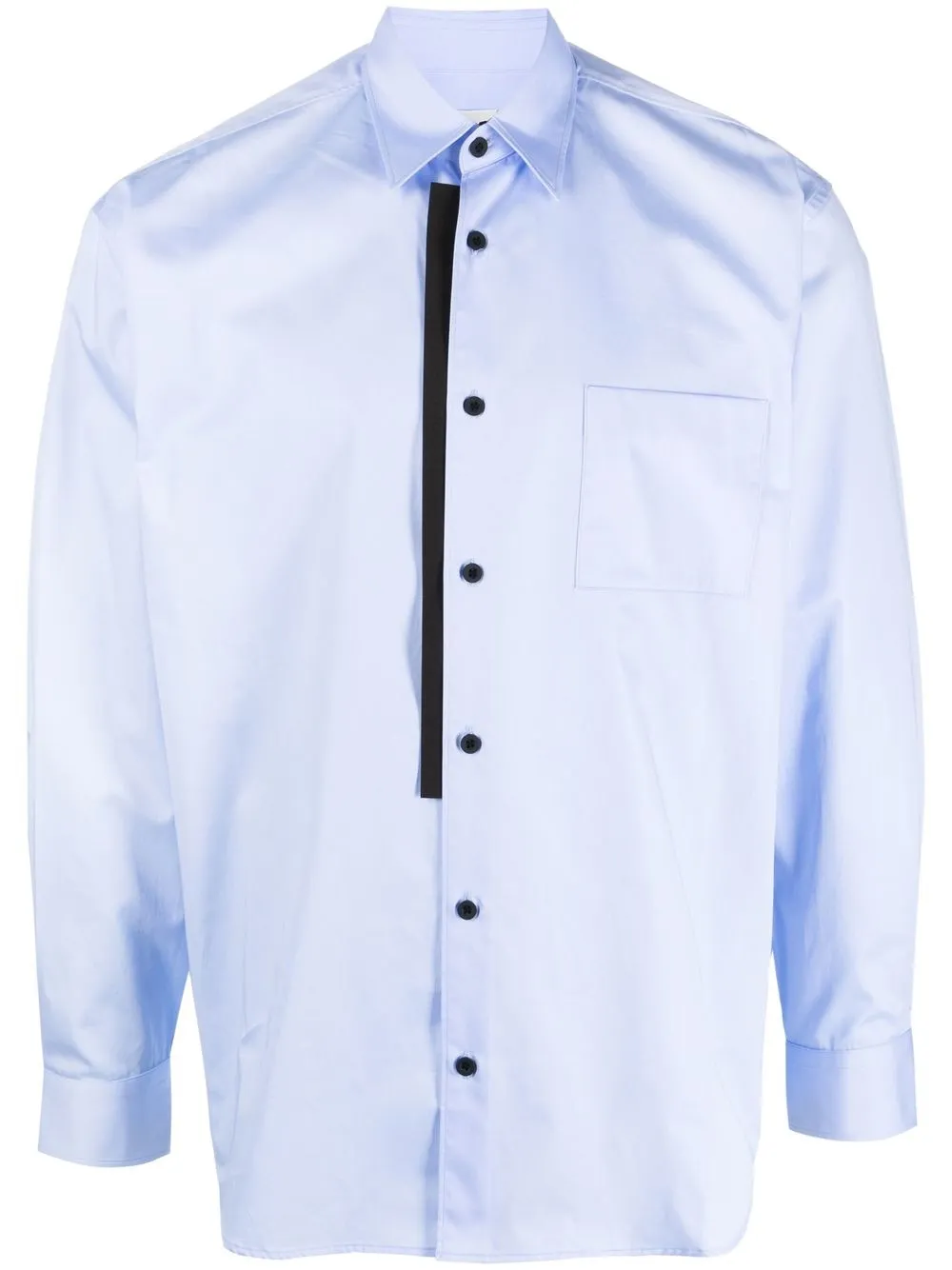

GR10K chest-pocket cotton shirt - Blue