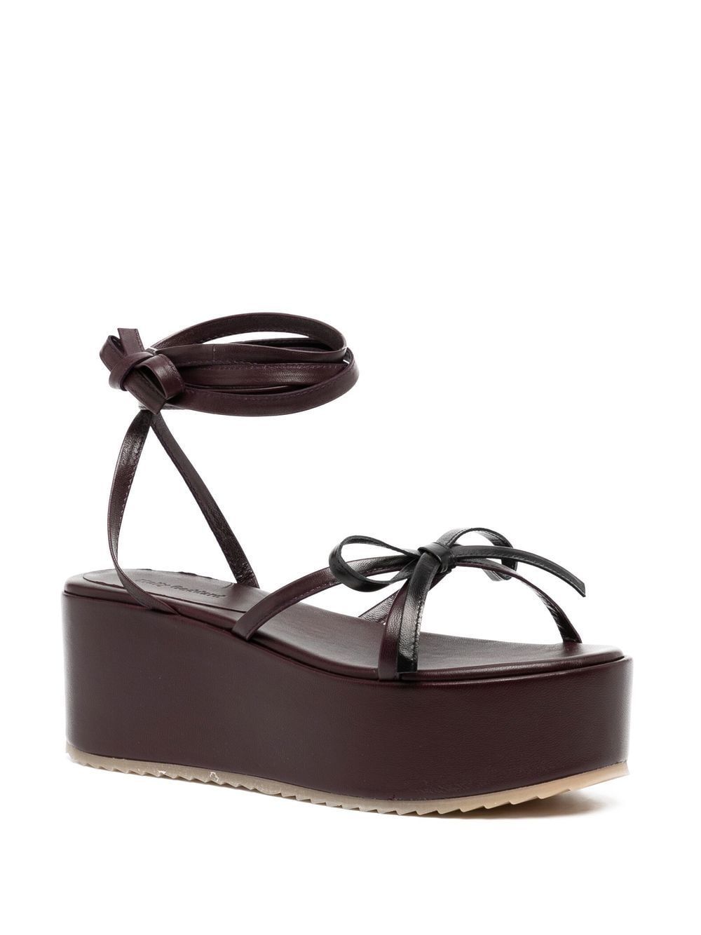 Shop Molly Goddard 63mm Leather Platform Sandals In Purple