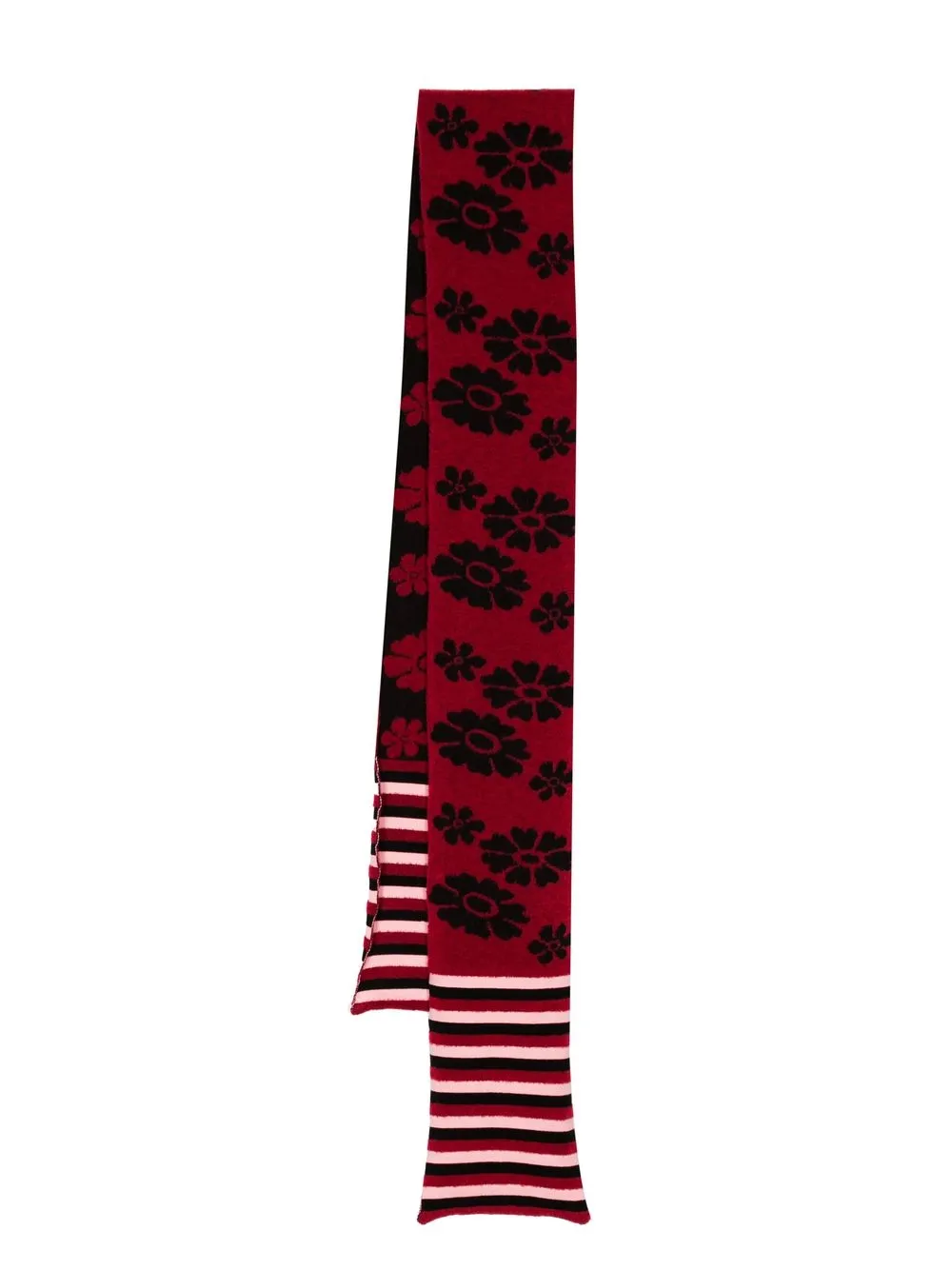 

Molly Goddard intarsia-knit wool scarf - Red