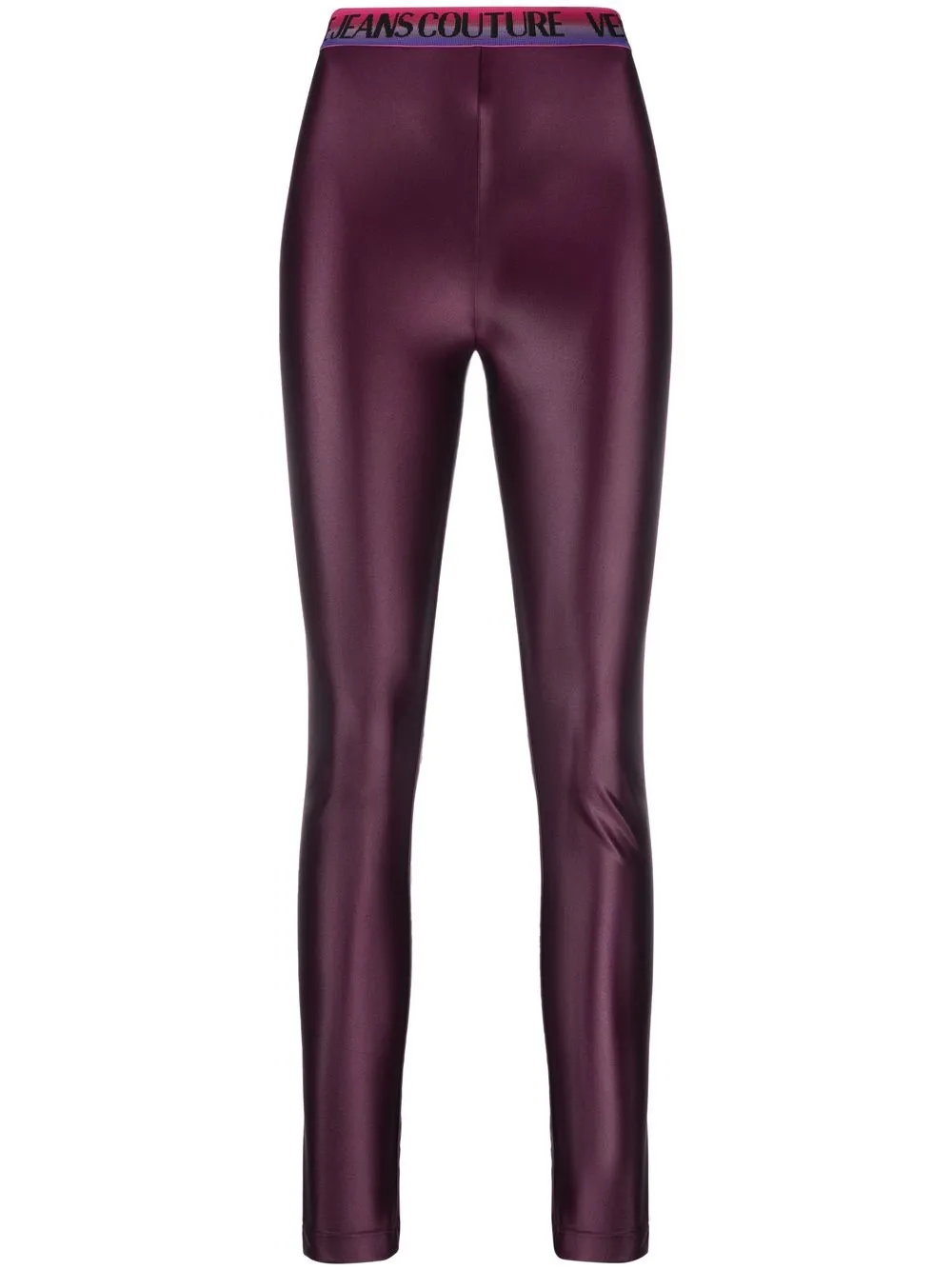 

Versace Jeans Couture logo-waistband leggings - Purple