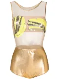 Brigitte banana-embellished one-piece - Gold