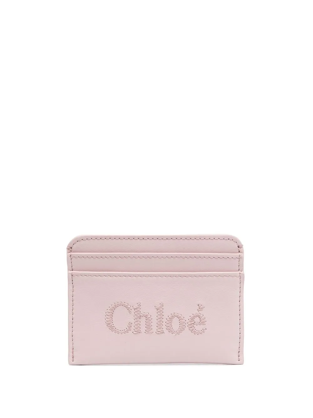 

Chloé embroidered-logo cardholder - Purple