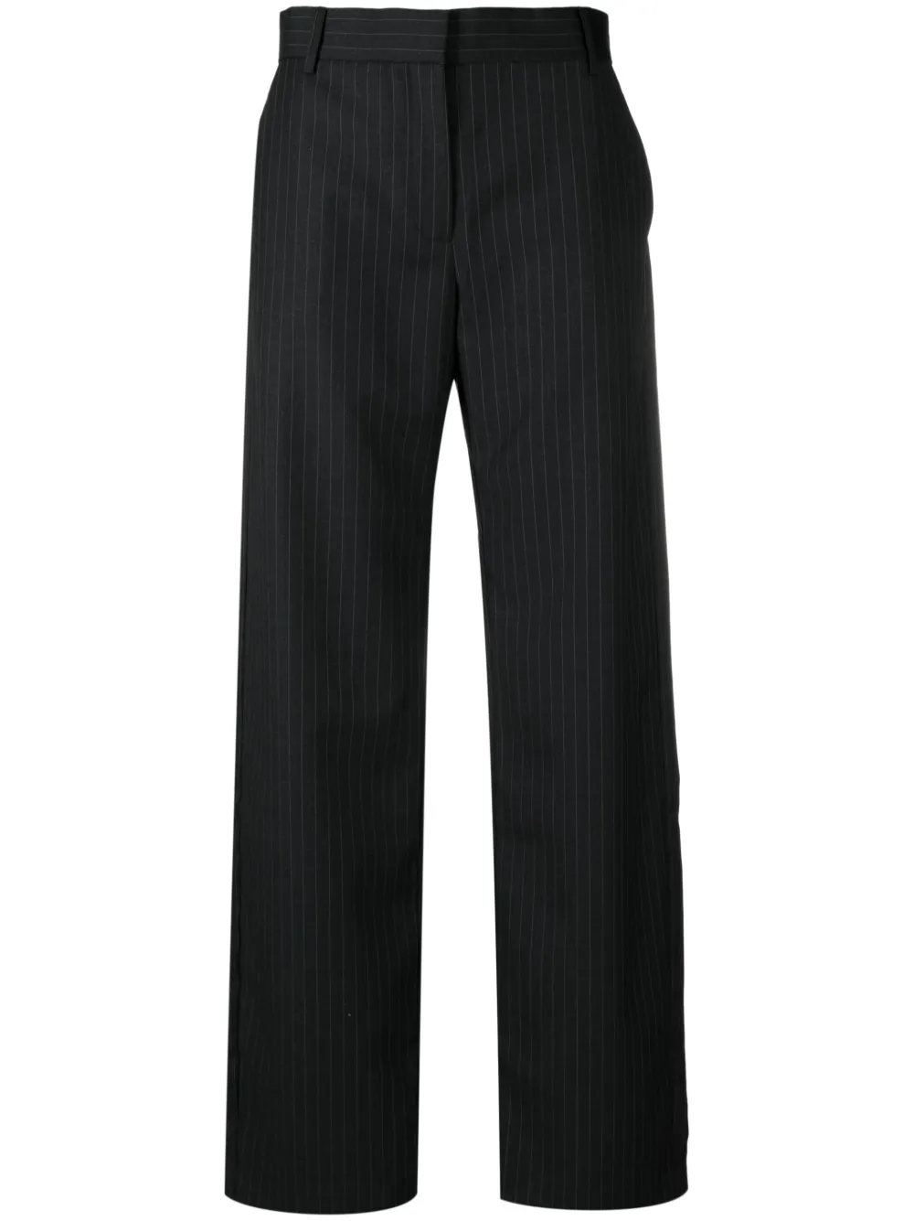 St. Agni Pinstripe Wide-leg Trousers In Black