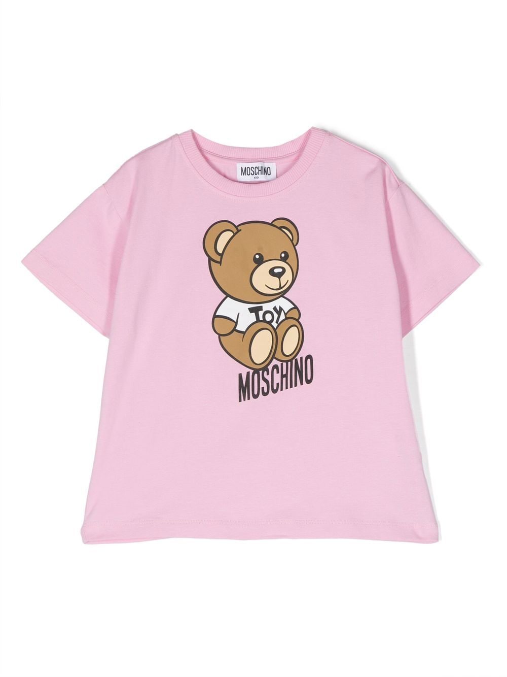 Moschino Kids' Teddy Bear Motif T-shirt In Pink