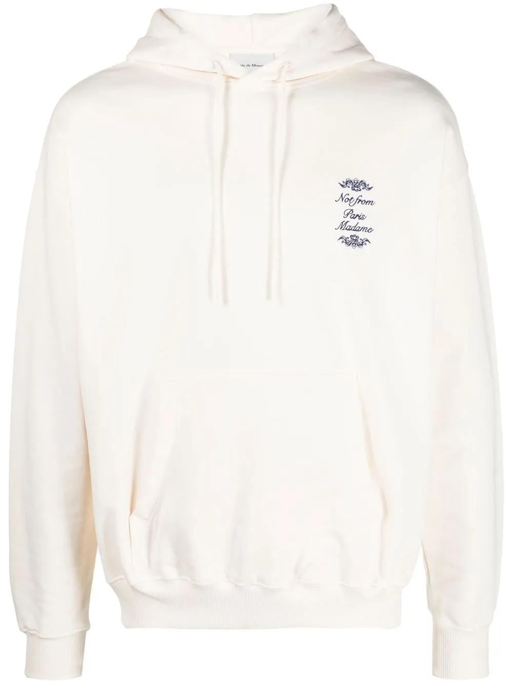 Drôle De Monsieur slogan-print cotton hoodie | Neutrals | Image 1