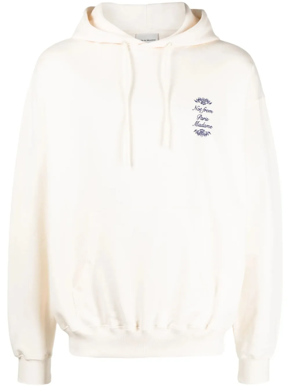 Drôle De Monsieur slogan-print cotton hoodie | Neutrals | Image 1