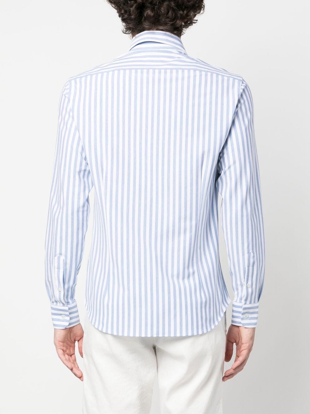 Shop Fedeli Stripe-pattern Long-sleeve Shirt In Blue
