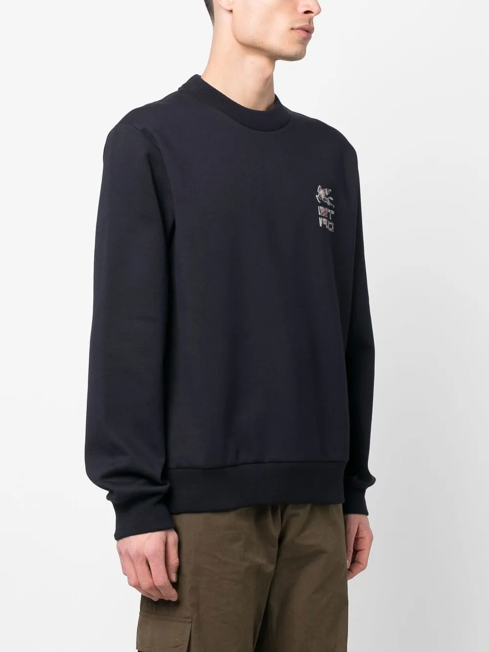  Etro Logo-print Cotton Sweater - Blue 