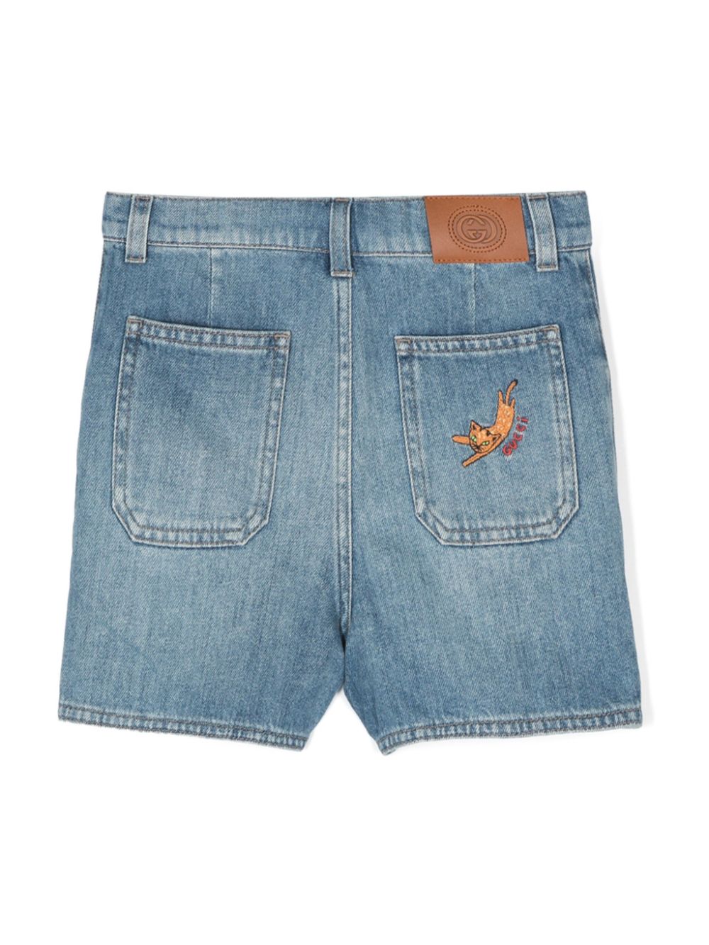 Gucci Kids logo-embroidered shorts - Blue