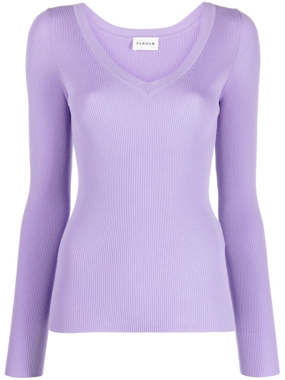 

P.A.R.O.S.H. ribbed V-neck jumper - Purple