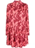 BOSS abstract short shirt dress - Pink