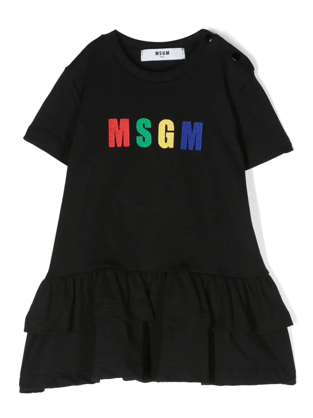 

MSGM Kids logo-print detail dress - Black