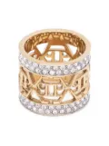 Philipp Plein hexagonal logo-charm ring - Gold