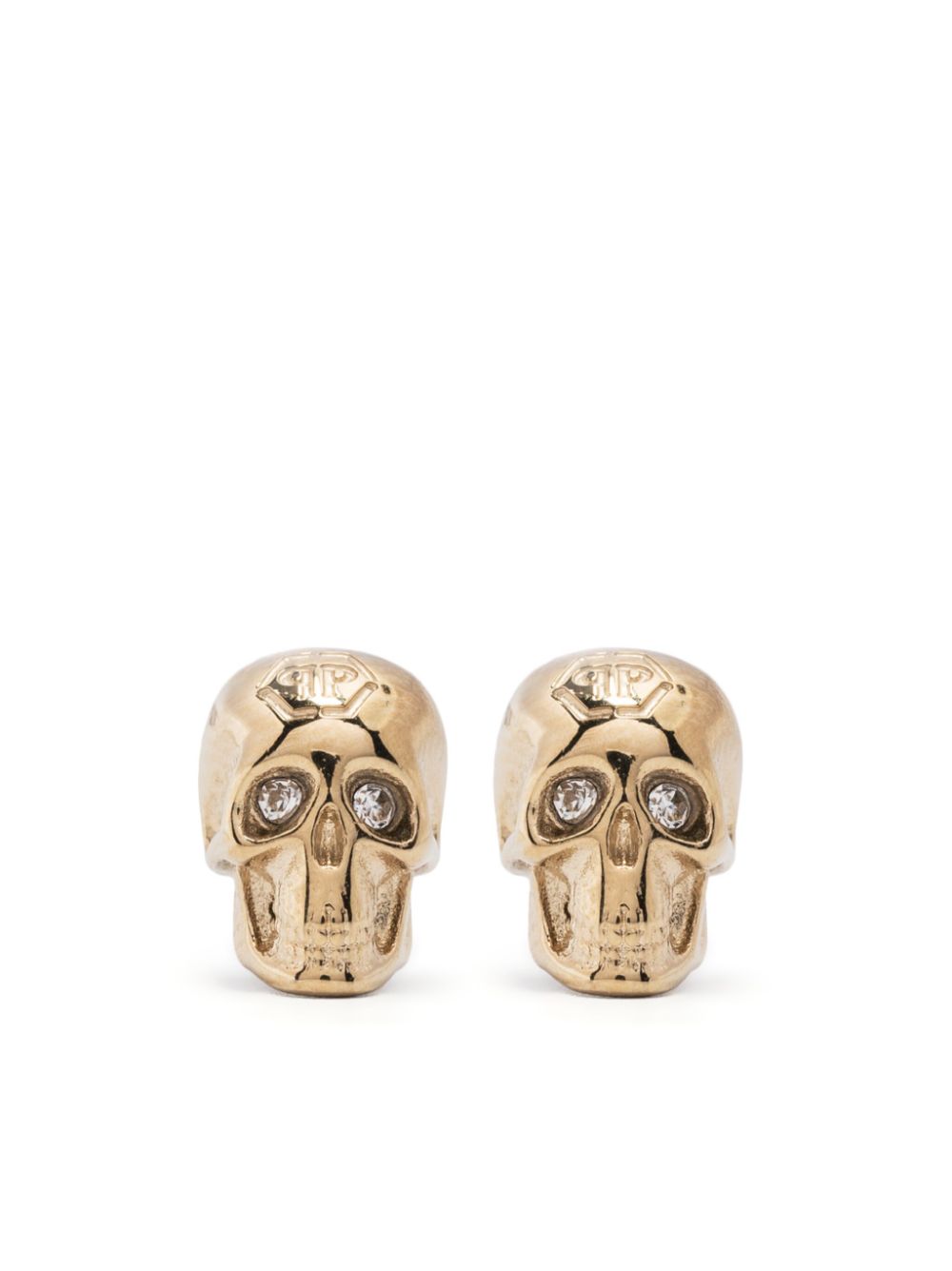 skull logo-studs earrings