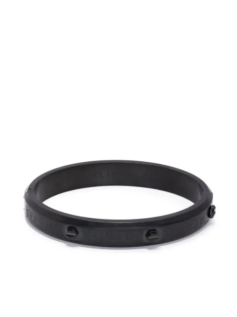 Philipp Plein hexagon logo-engraved bracelets