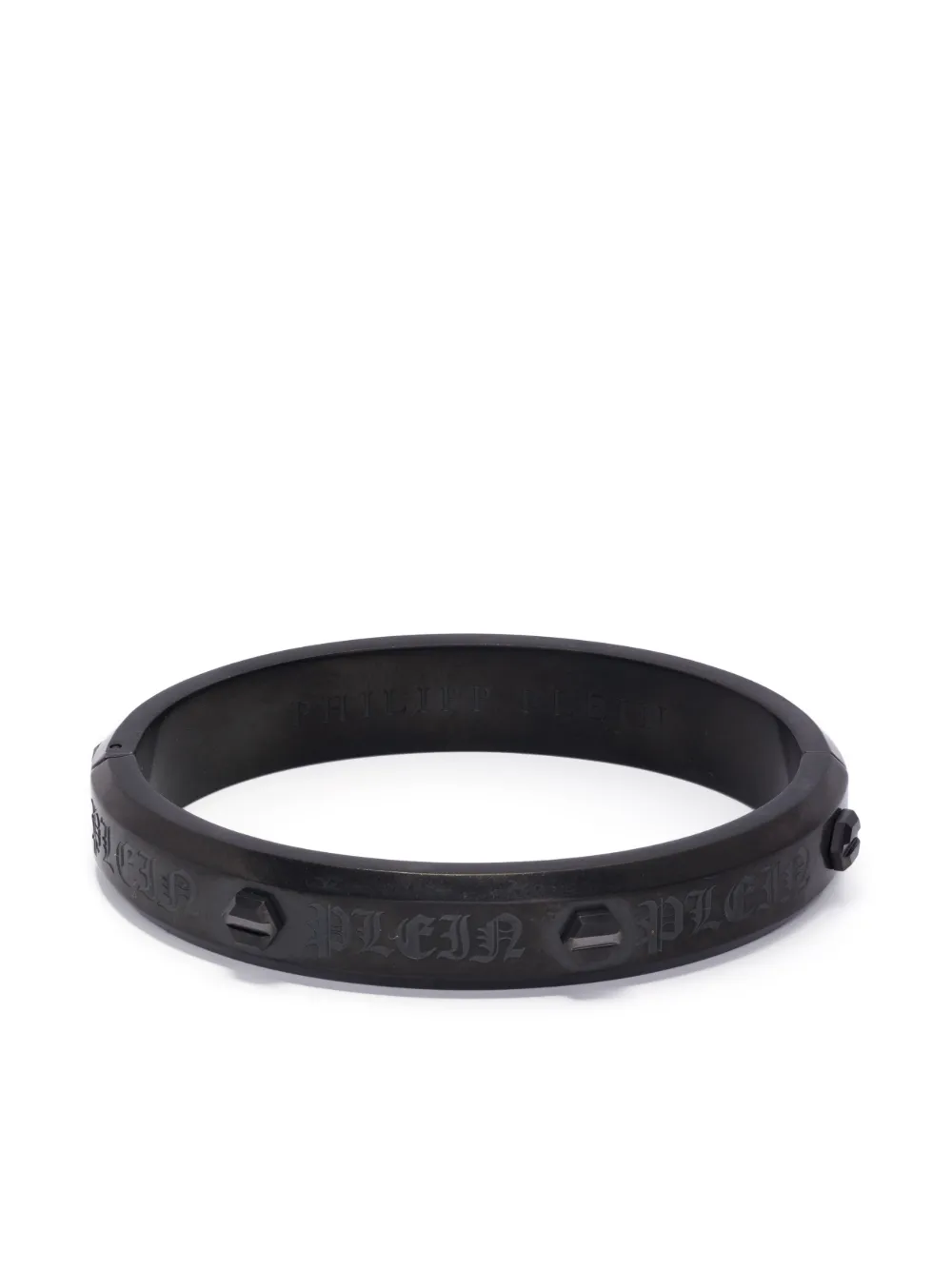 Philipp Plein Bracciale Hexagon con logo - Nero