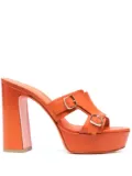 Santoni 115mm leather platform sandals - Orange