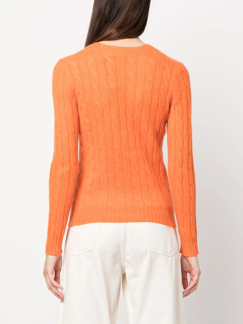 Shop Polo Ralph Lauren Cable-knit Cashmere Jumper In Orange