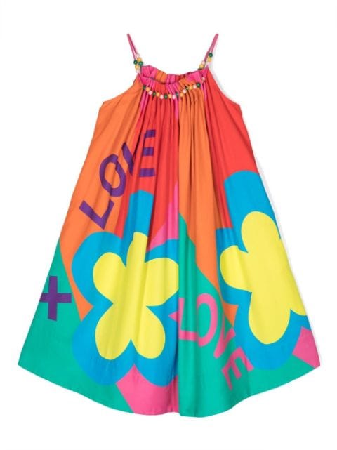 Stella McCartney Kids 스텔라 매카트니 키즈 비즈 디테일 그래픽 프린트 드레스