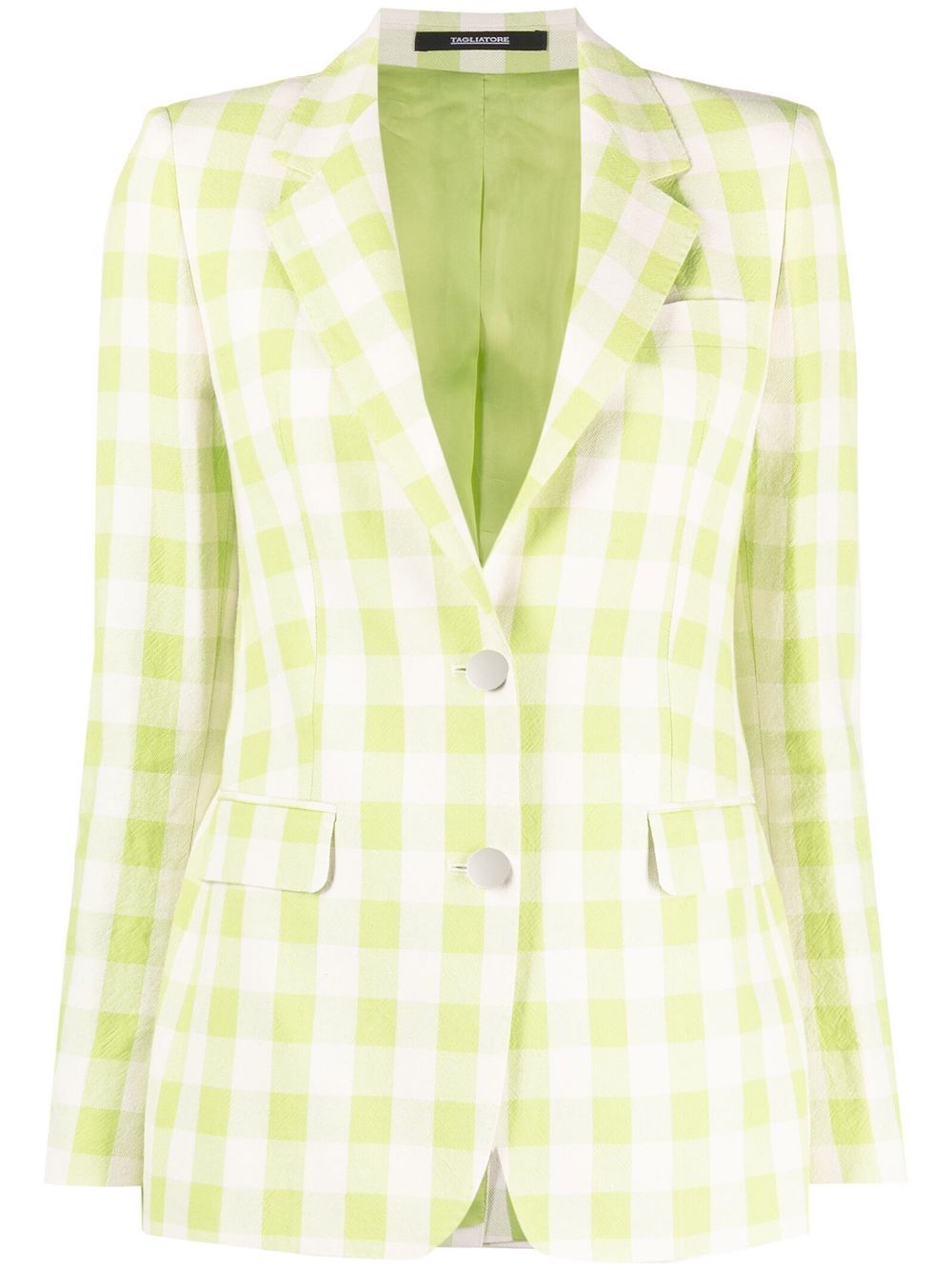 Tagliatore Check-print Single-breasted Blazer In Grün