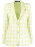 Tagliatore check-print single-breasted blazer - Green