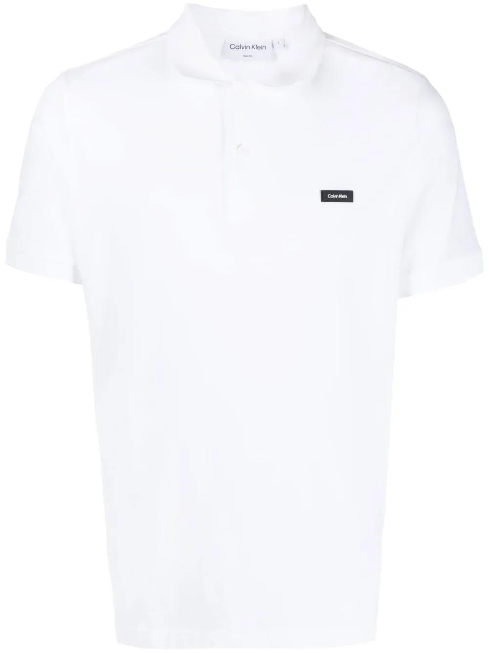 

Calvin Klein playera tipo polo con parche del logo - Blanco