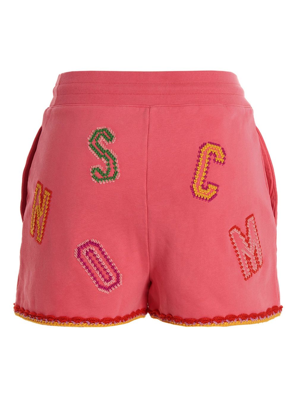 Moschino logo-lettering shorts - Roze