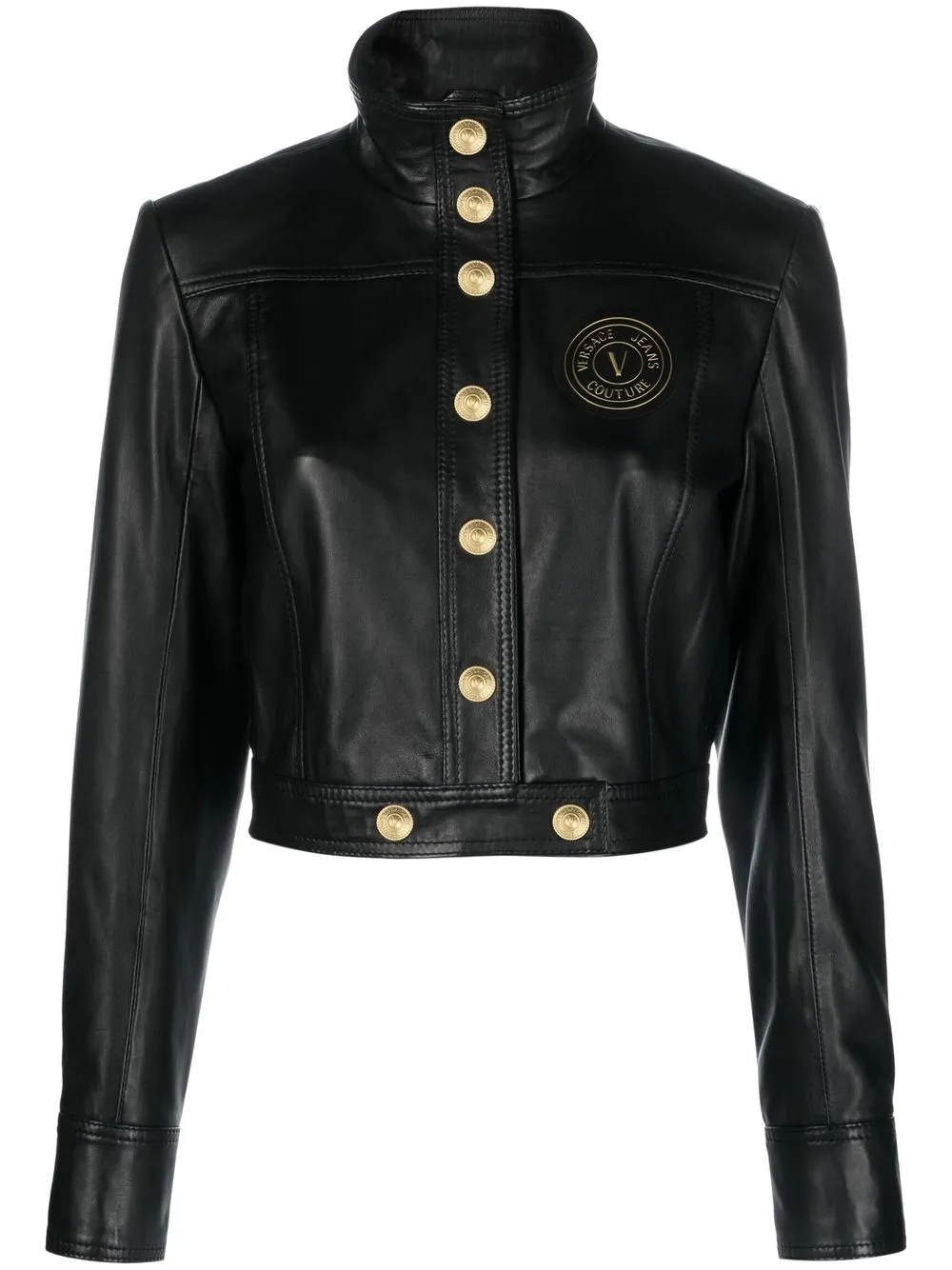 

Versace Jeans Couture long-sleeve leather jacket - Black