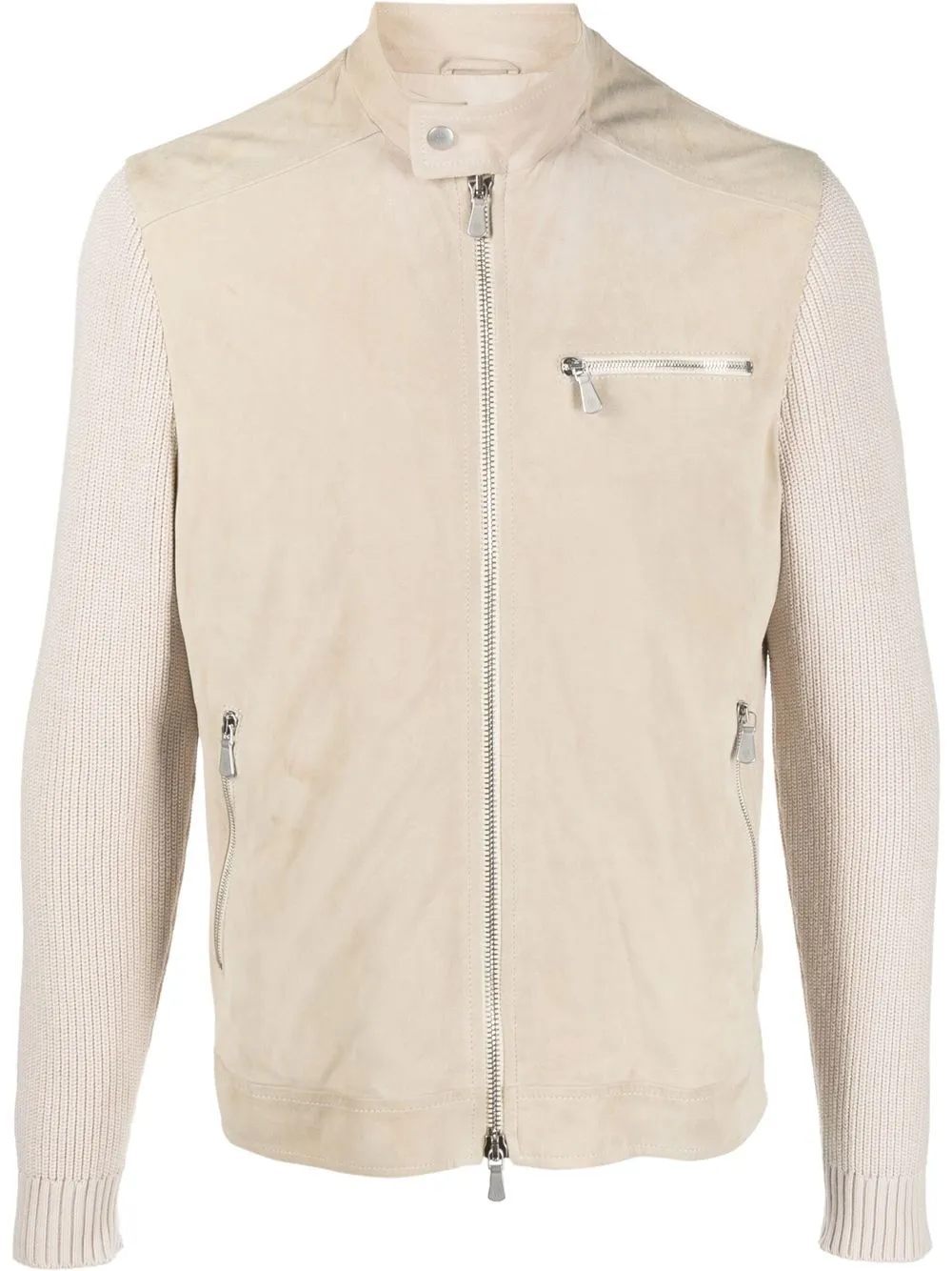 

Eleventy zip-up lambskin jacket - Neutrals