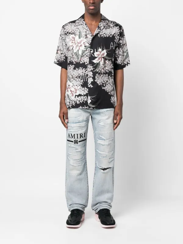 AMIRI ダメージ ジーンズ | ブルー | FARFETCH JP AMIRI ダメージ ジーンズ | ブルー | FARFETCH JP