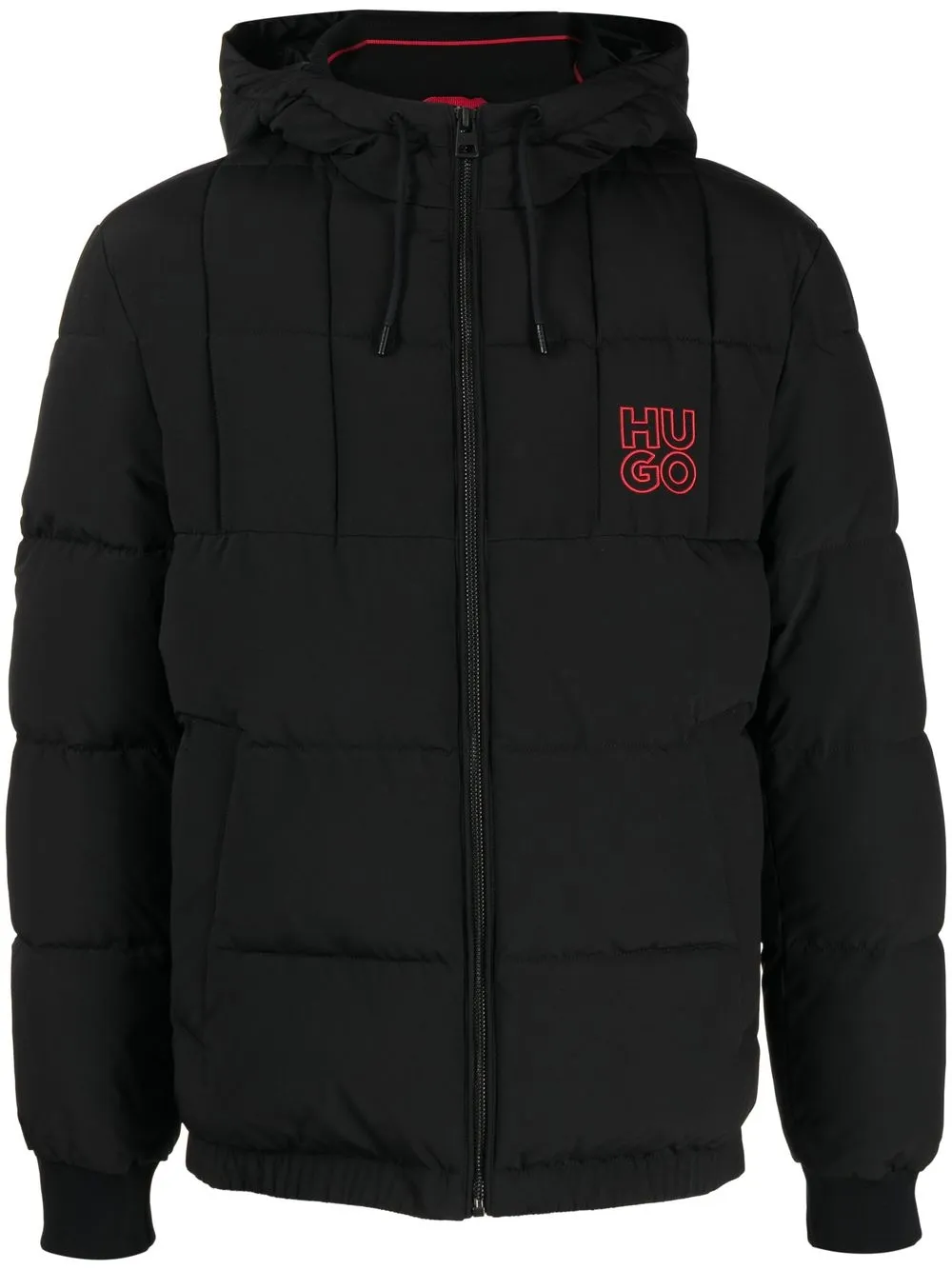 

HUGO logo embroidery padded coat - Black