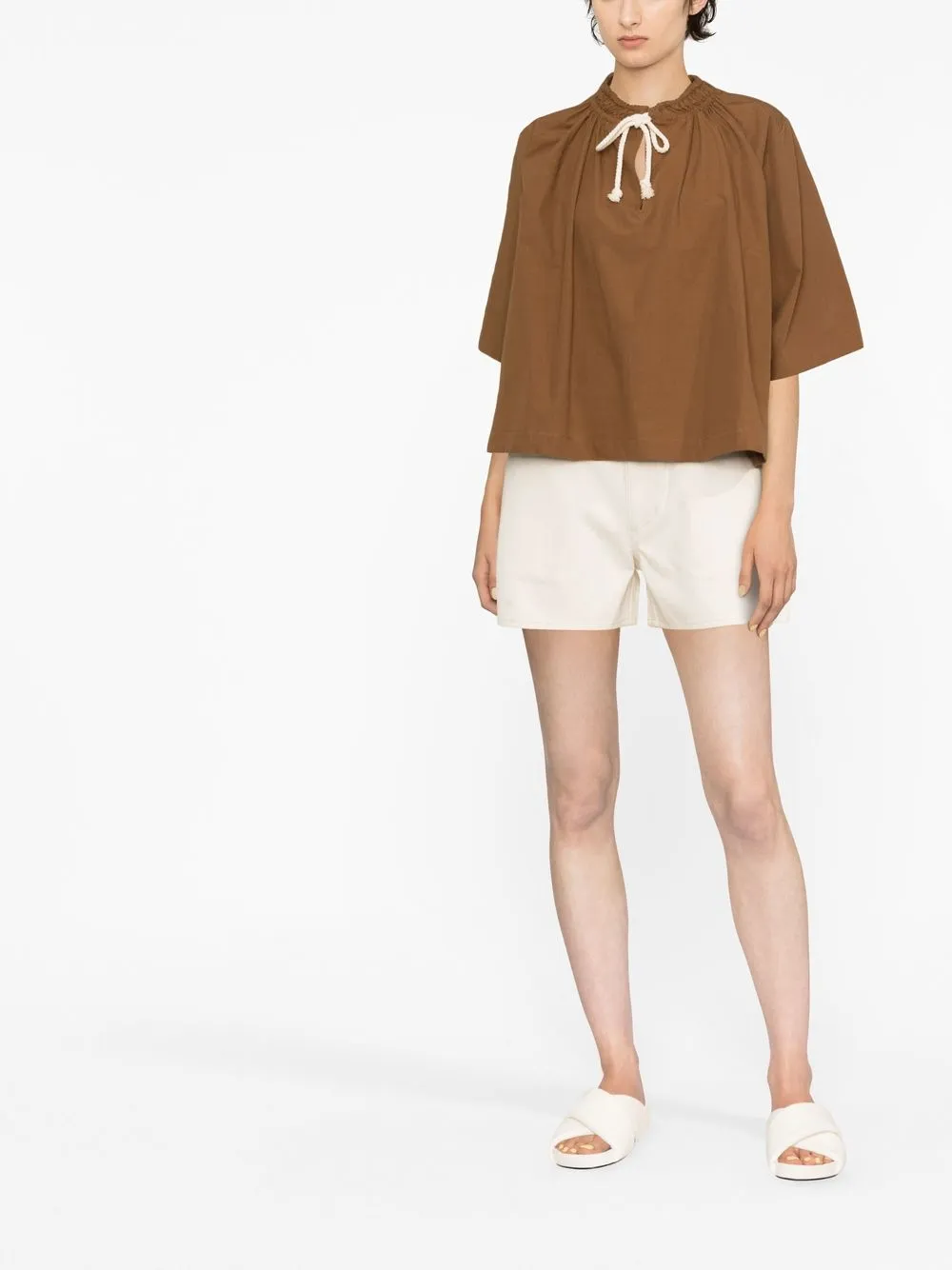 Jil Sander Blouse met korte mouwen - Bruin