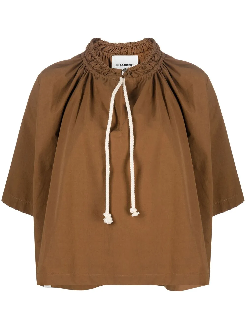 

Jil Sander tie-fastening short-sleeve blouse - Brown