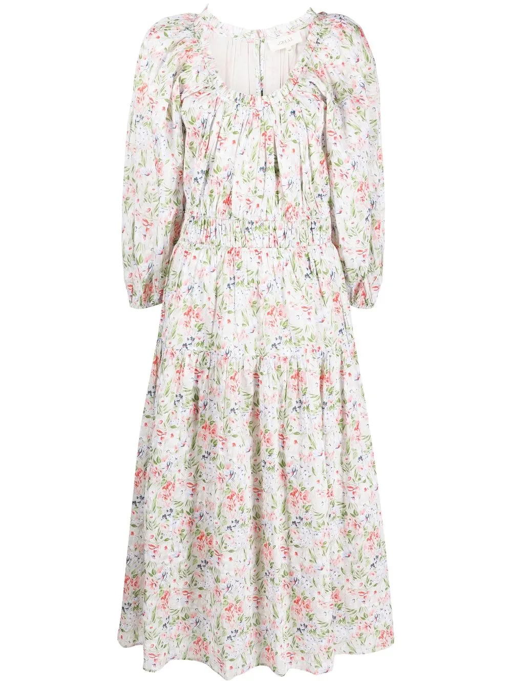 

The Great. floral-print midi dress - Green