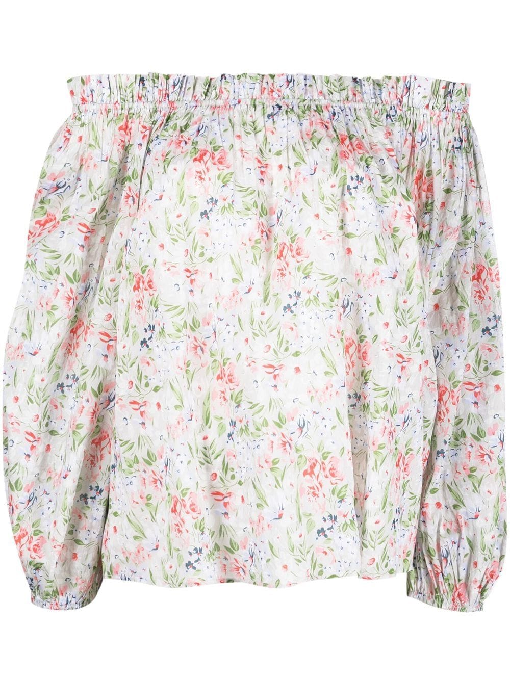 floral-print drop-shoulder blouse