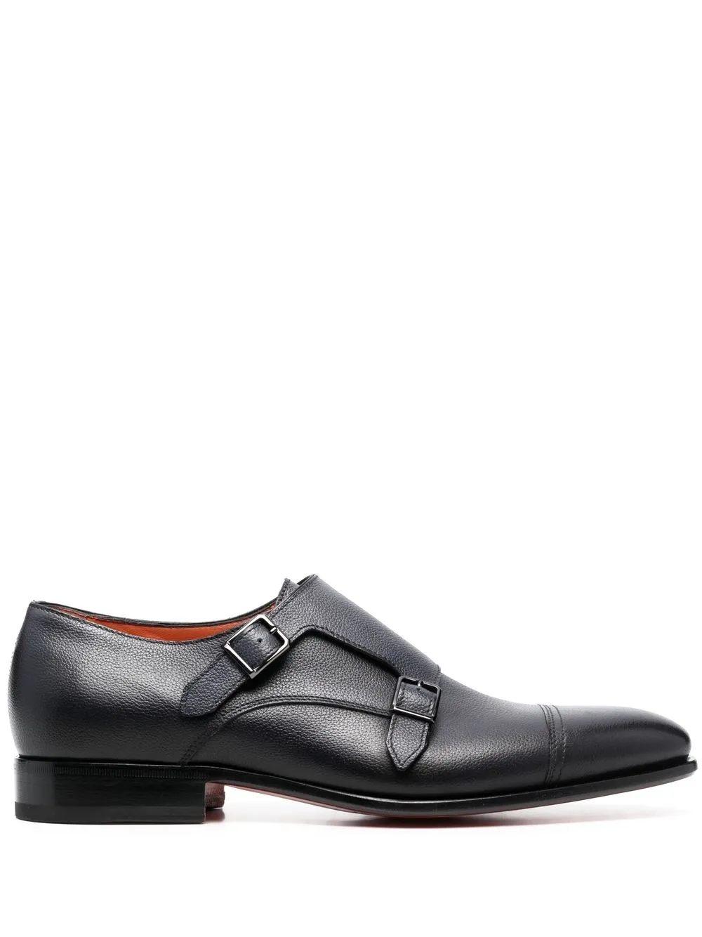 

Santoni leather double-buckle shoes - Blue