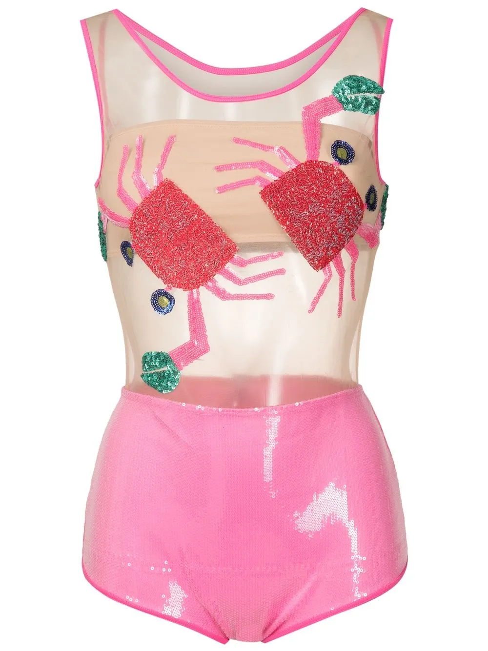 Brigitte crab-embellished one-piece - Pink