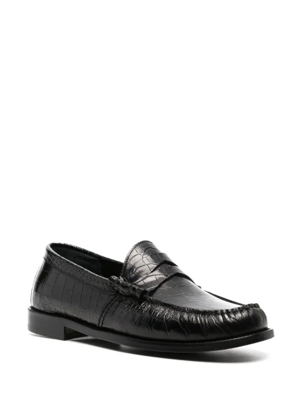 croc effect loafers