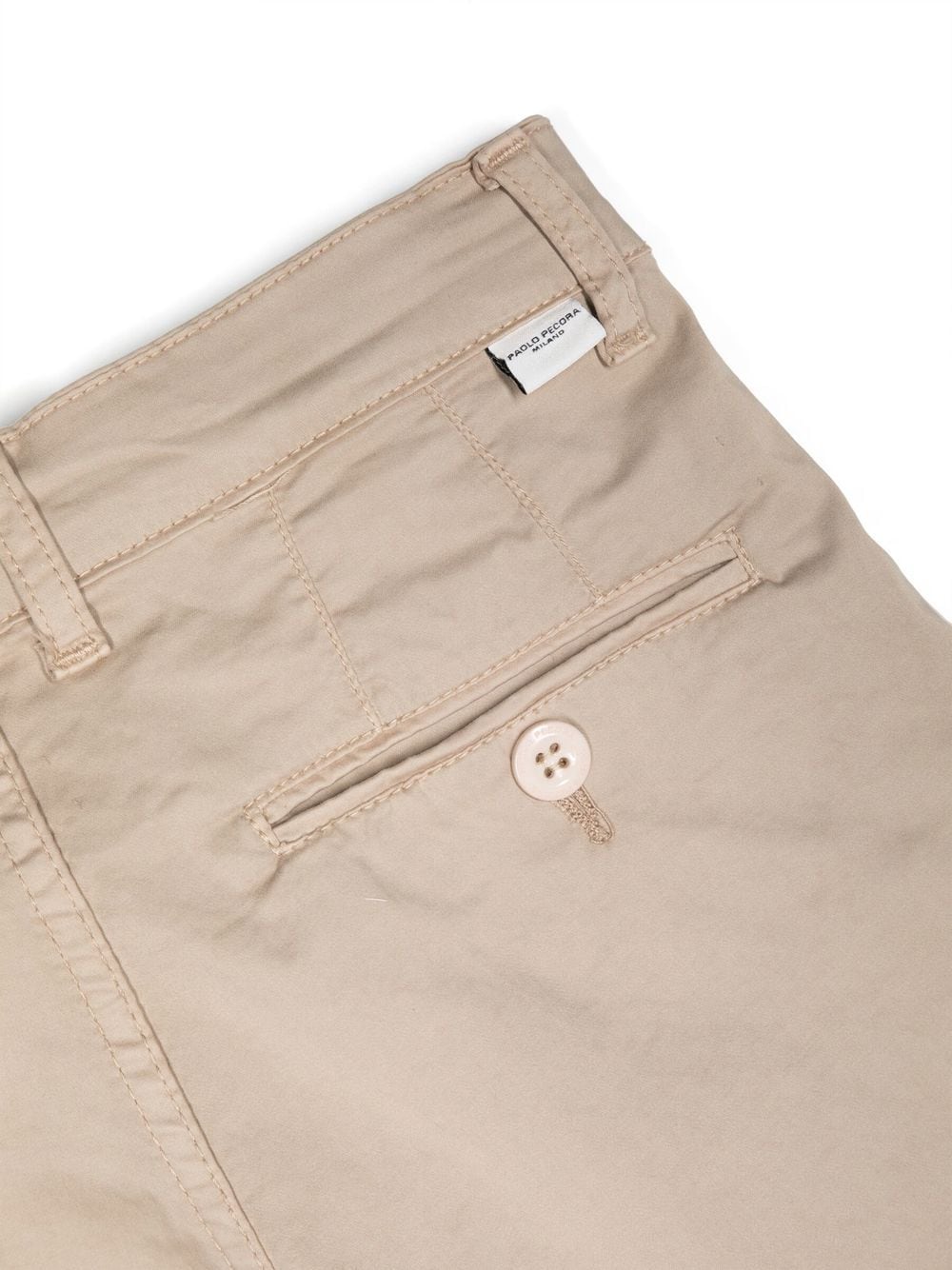 Shop Paolo Pecora Straight-leg Cotton Shorts In 中性色