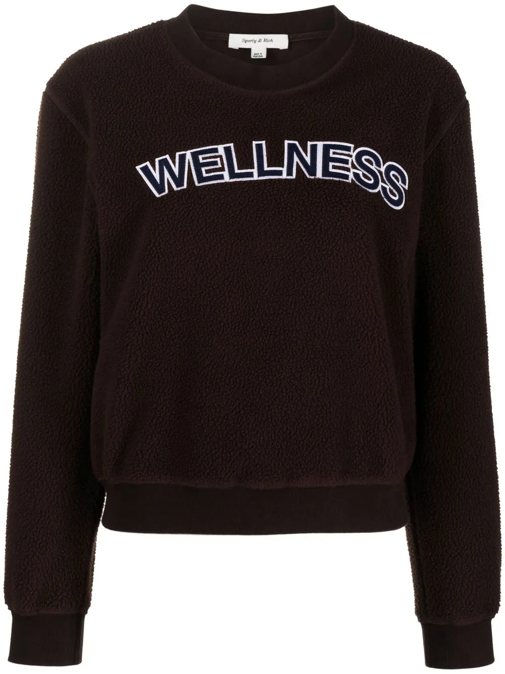 

Sporty & Rich slogan-patch fleece jumper - Brown