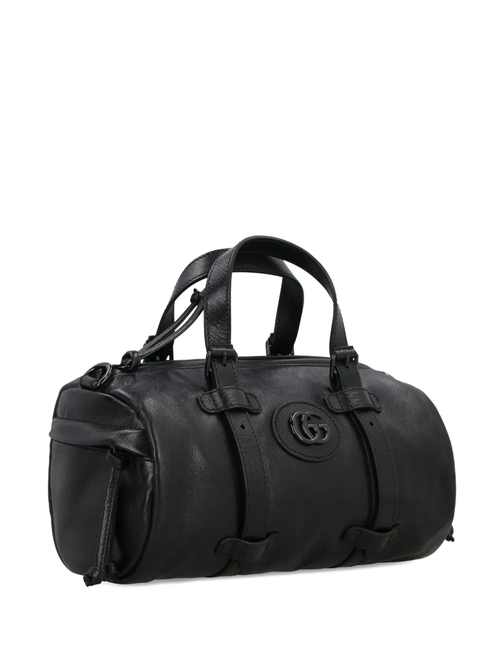  Gucci Double G Leather Holdall - Black 