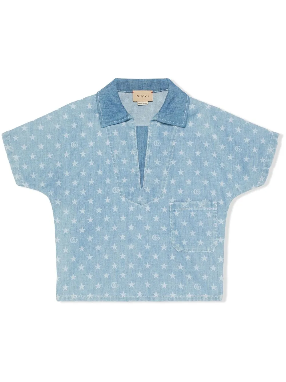 GUCCI STAR-PRINT DENIM SHIRT
