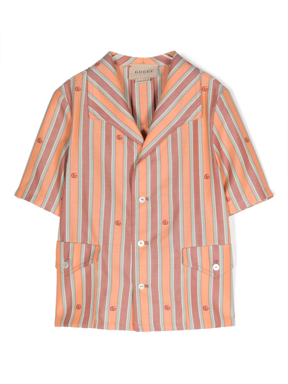 Image 1 of Gucci Kids camisa oxford con rayas estampadas