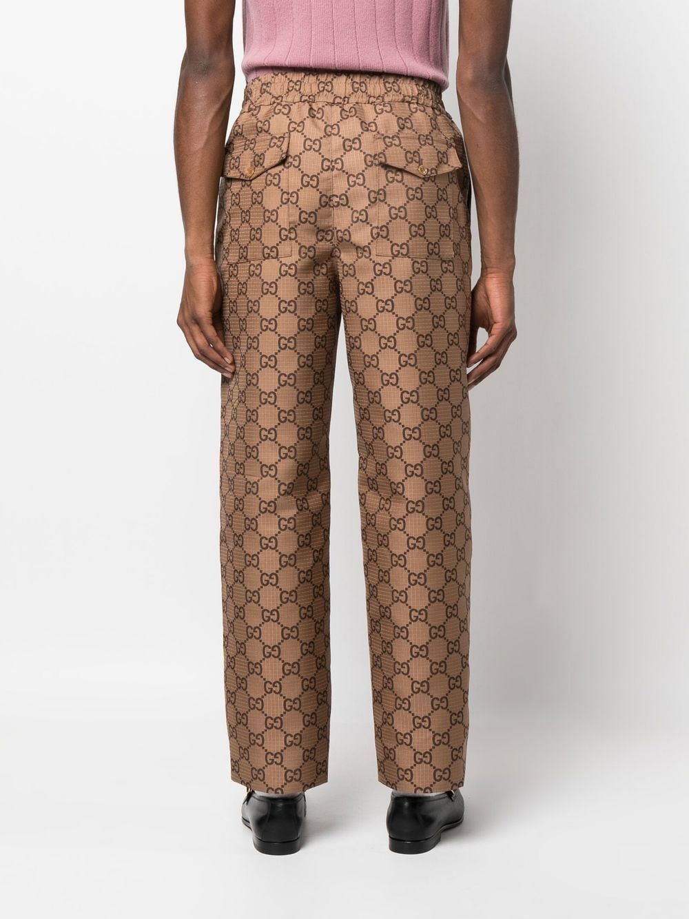 Shop Gucci Gg Ripstop Cropped Trousers In Brown